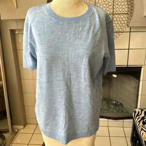 Banana Republic extra fine Marino wool size large baby blue pullover sweater NWT